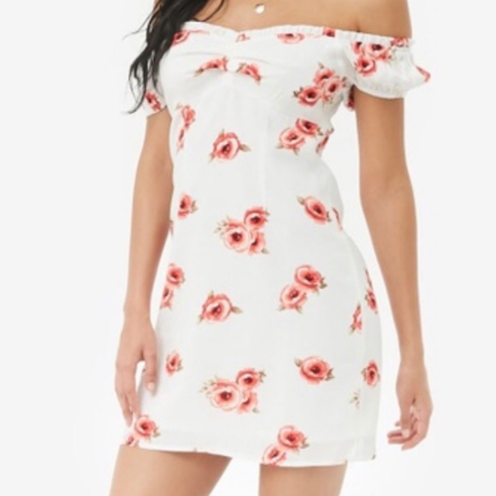 FOREVER 21 off the shoulder mini shift dress